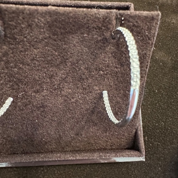 Roberto Coin 18k Gold Small Inside Outside Open Diamond Hoop Earrings - Picture 2 of 4